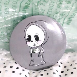 NWT Hot Topic Grim Reaper Boba 3 Inch Button Pin